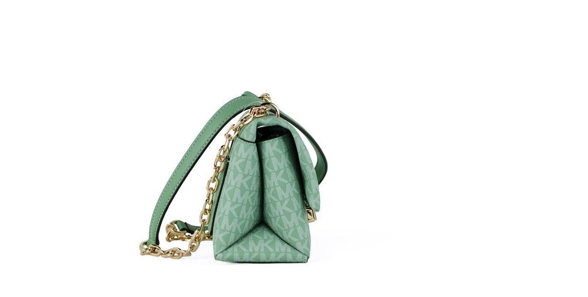 Michael Kors Joan Large Perforated Suede Leather Slouchy Messenger Handbag  In Green