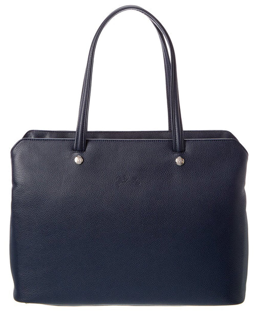 Longchamp Le Foulonne Leather Bucket Bag in Blue