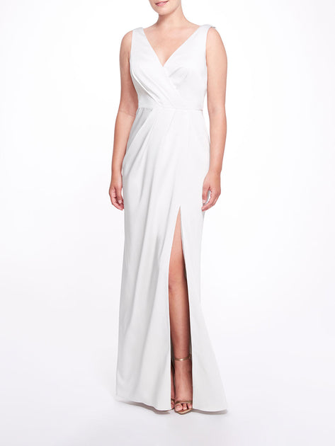 Marchesa Notte Bridesmaids Jacquelene Sheer Halter Neck Gown -PaleBlush  (Dresses,Gowns)
