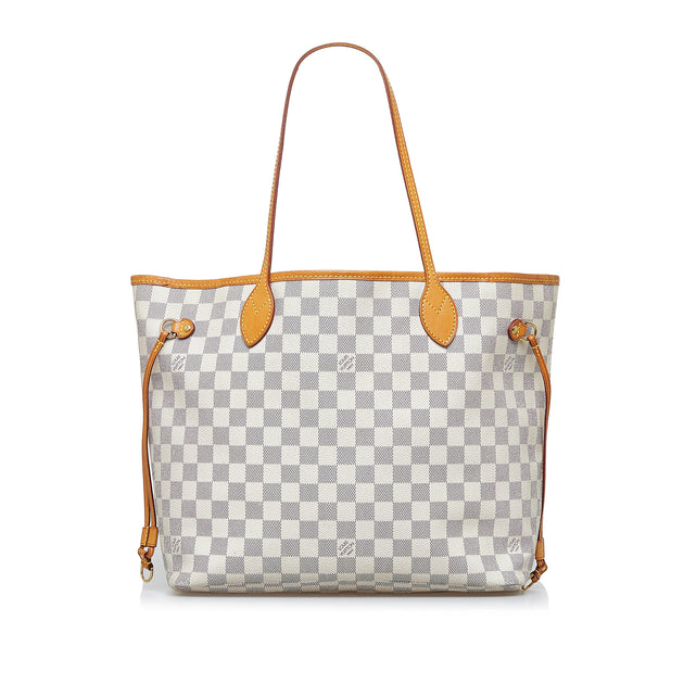 Pre-Owned Louis Vuitton Neverfull Damier Azur MM Tote Bag - Good Condition  