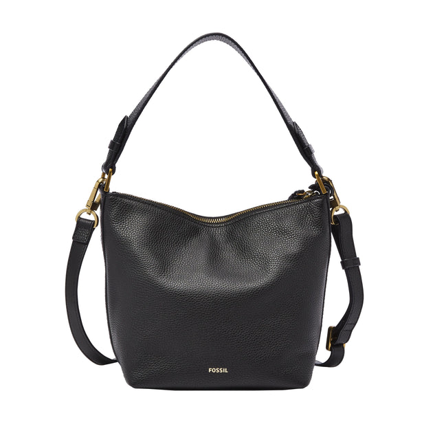 Fossil Women's Heritage Leather Hobo - Black