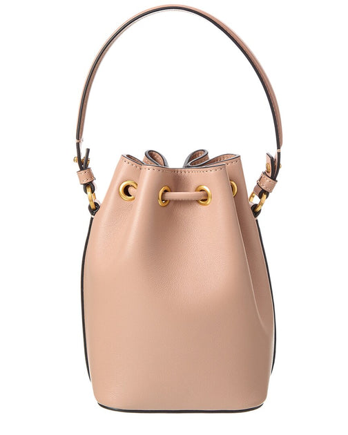 Valentino Vlogo Signature Mini Leather Bucket Bag Women's Pink