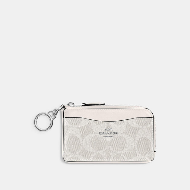 COACH®  Boxed Mini Wallet On A Chain In Signature Canvas With Snowman Print