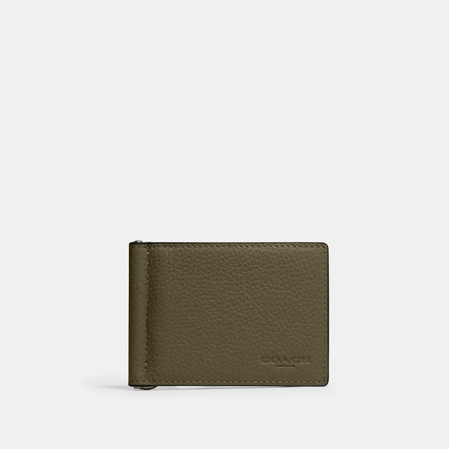 GUESS Men's Leather Slim Bifold Wallet, Green/Black, One Size