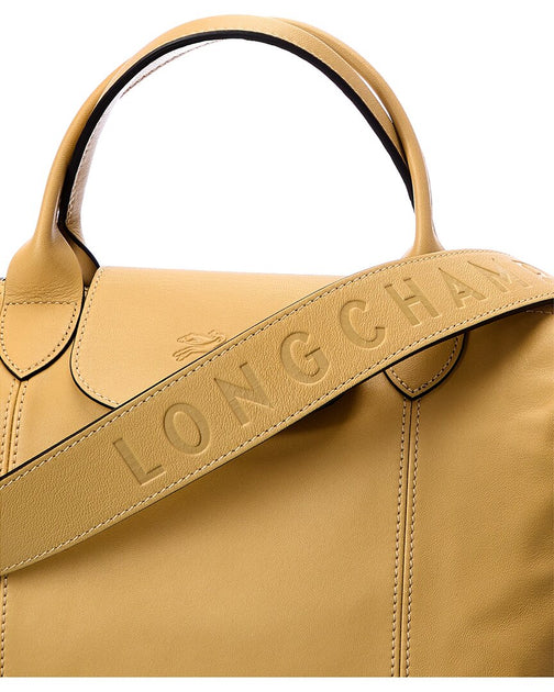 Longchamp Le Pliage Cuir Small Leather Logo Strap & Short Handle Tote in  Natural