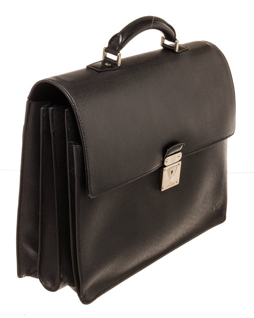 Louis Vuitton Robusto 3 Briefcase Taiga Leather Black 169042153