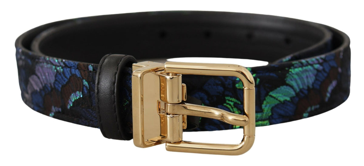 Leather Denim Belt in Blue - Dolce Gabbana