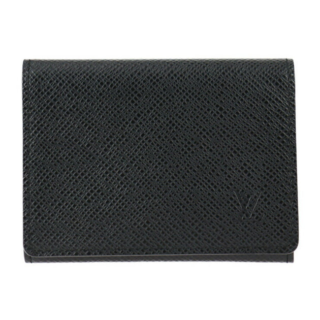 Louis Vuitton Enveloppe Carte De Visite Black Leather Wallet (Pre-Owne