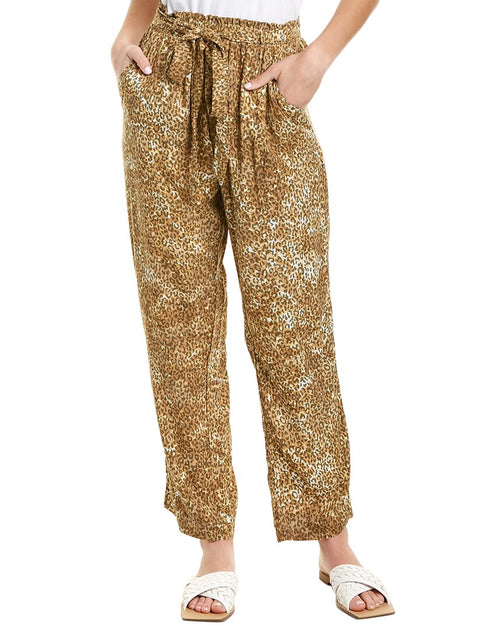 LUISA CERANO Wide leg trousers made of tweed in brown/ dark brown/ white
