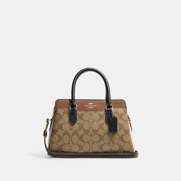 Coach Beige/Brown Coated Canvas and Leather Sierra Satchel Coach