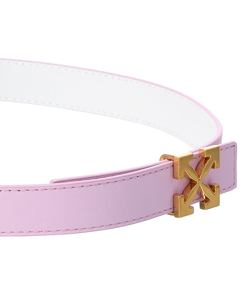 Off-white Arrow H40 Reversible Leather Belt In Pink