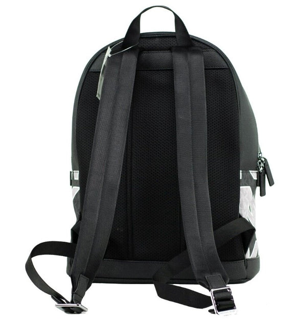 Michael Kors Men's Cooper Large Black Signature PVC Leather Multi Pocket  Backpack Bag 