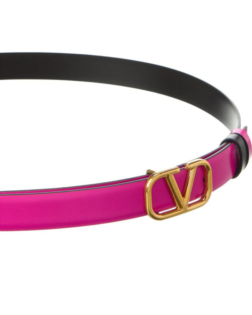 Off-white Arrow H40 Reversible Leather Belt In Pink