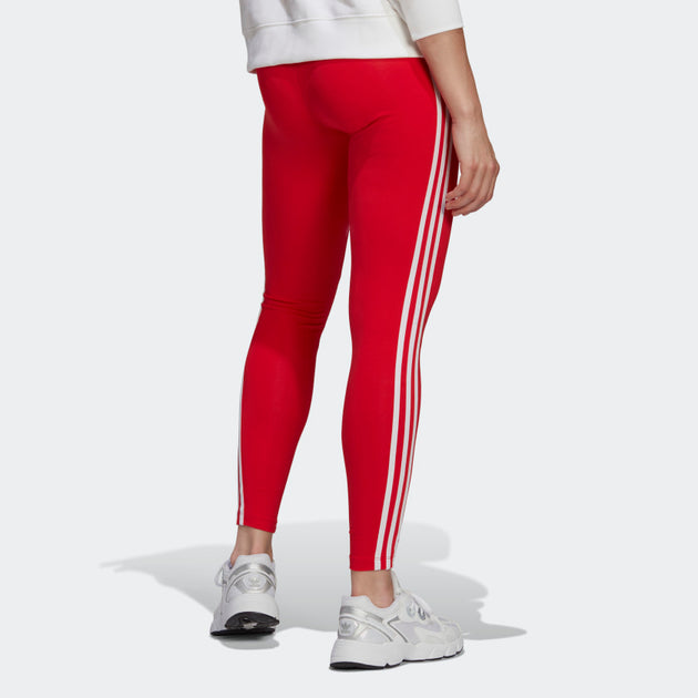 Adidas Women's 3 Stripes Leggings (Vivid Red/Team Real Magenta