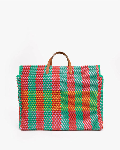 Shiraleah Feather Tie Dye Tote Bag In Multi in Red