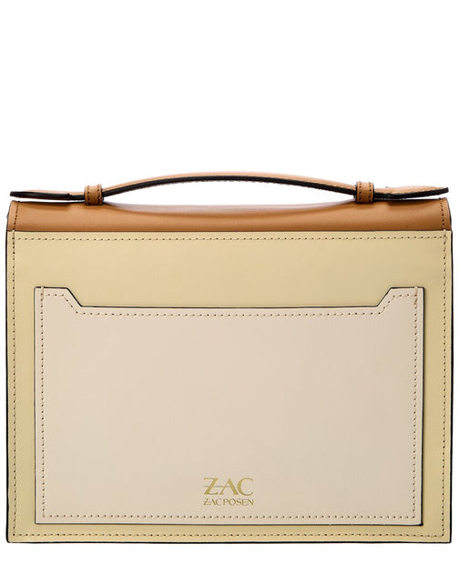 Zac Posen Zac Earthette Small Accordion Leather Shoulder Bag In Brown