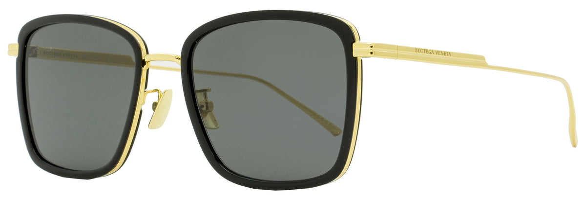  Bottega Veneta Geometric Navigator Sunglasses, Gold/Gold/Brown,  One Size : Clothing, Shoes & Jewelry