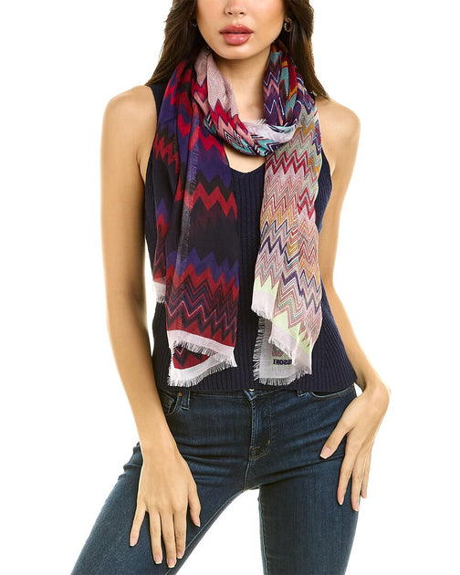 Missoni Silk Bandeau Scarf in Red