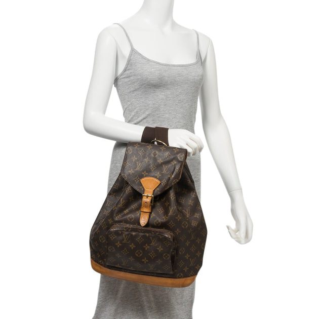 Louis Vuitton Montsouris Mm Backpack 56% off retail  Brown leather backpack,  Louis vuitton, Leather backpack