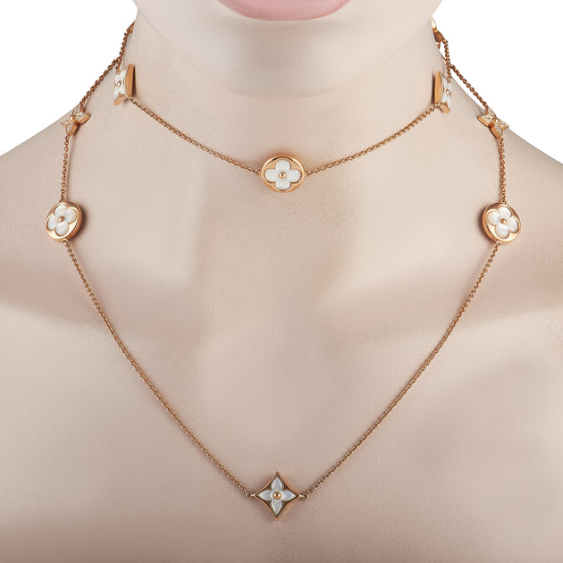 Louis Vuitton Blossom 18k Rose Gold Diamond And Mother Of Pearl