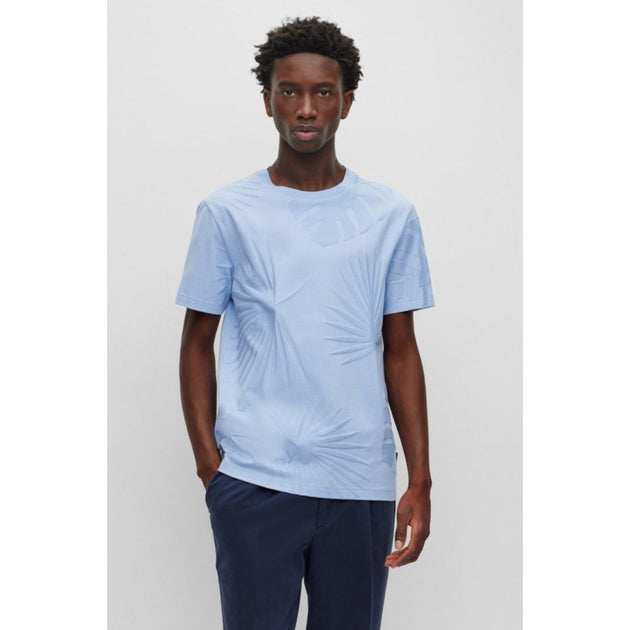 Slim-fit short-sleeved T-shirt in mercerized cotton