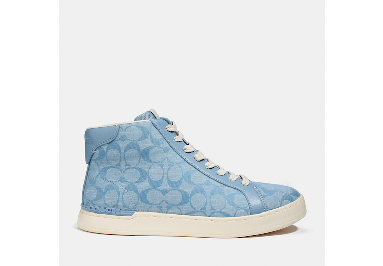 Coach Outlet Clip High Top Sneaker In Signature Chambray