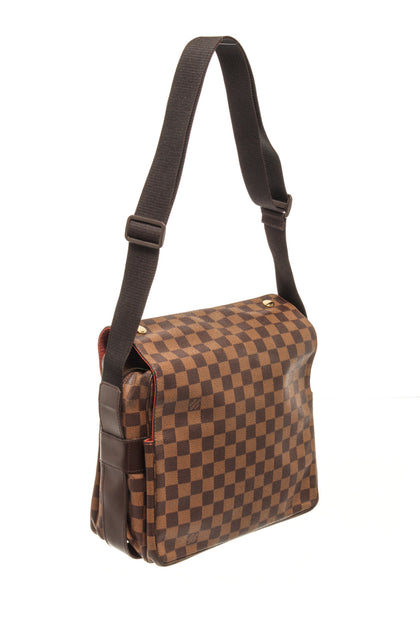 Dropshop - Brown Louis Vuitton Damier Ebene Naviglio Crossbody Bag
