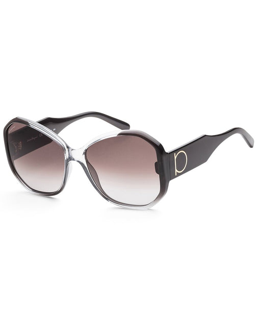 Salvatore Ferragamo Grey Gradient Rectangular Ladies Sunglasses
