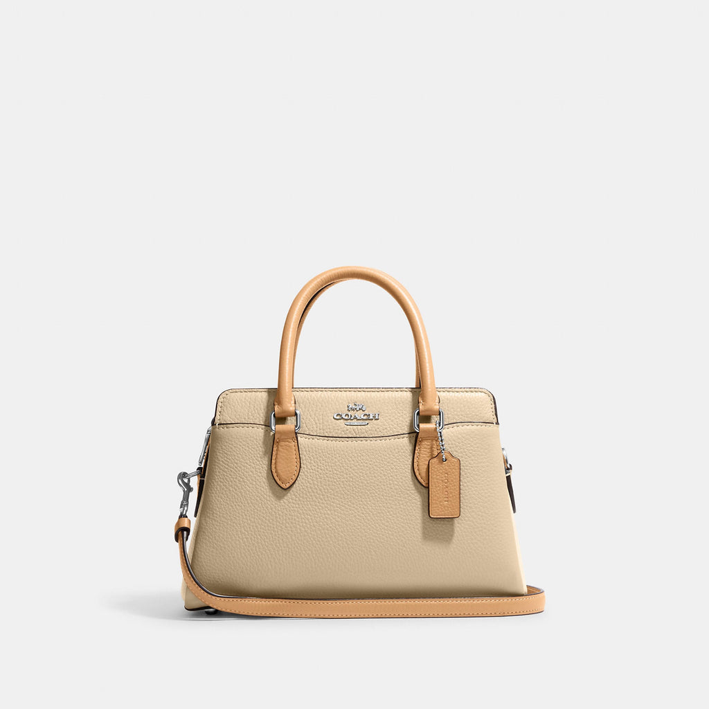 COACH Luxury Pebbled Leather Bennett Mini Satchel Handbag With Shoulder  strap