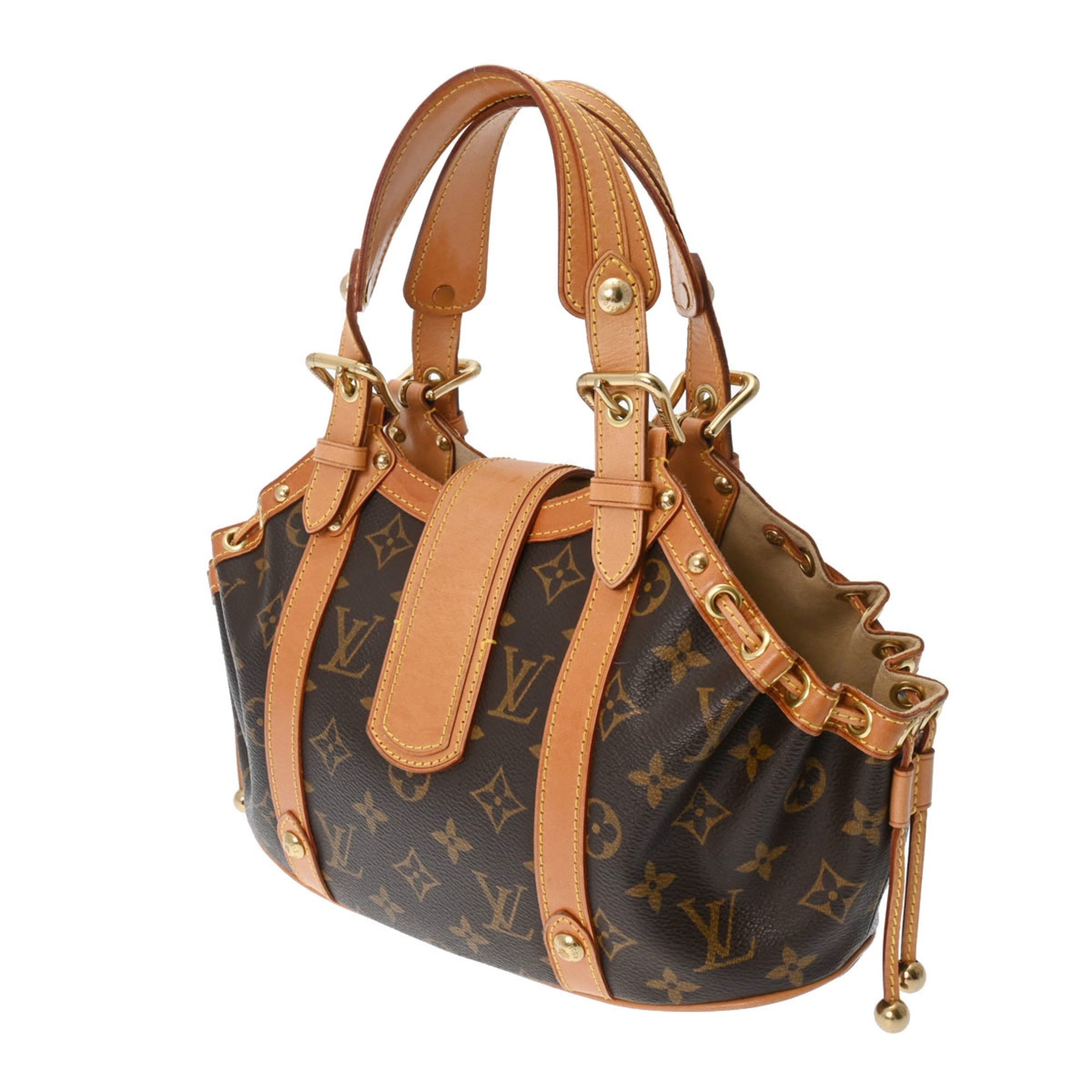 Louis Vuitton Theda Beige Canvas Handbag (Pre-Owned)