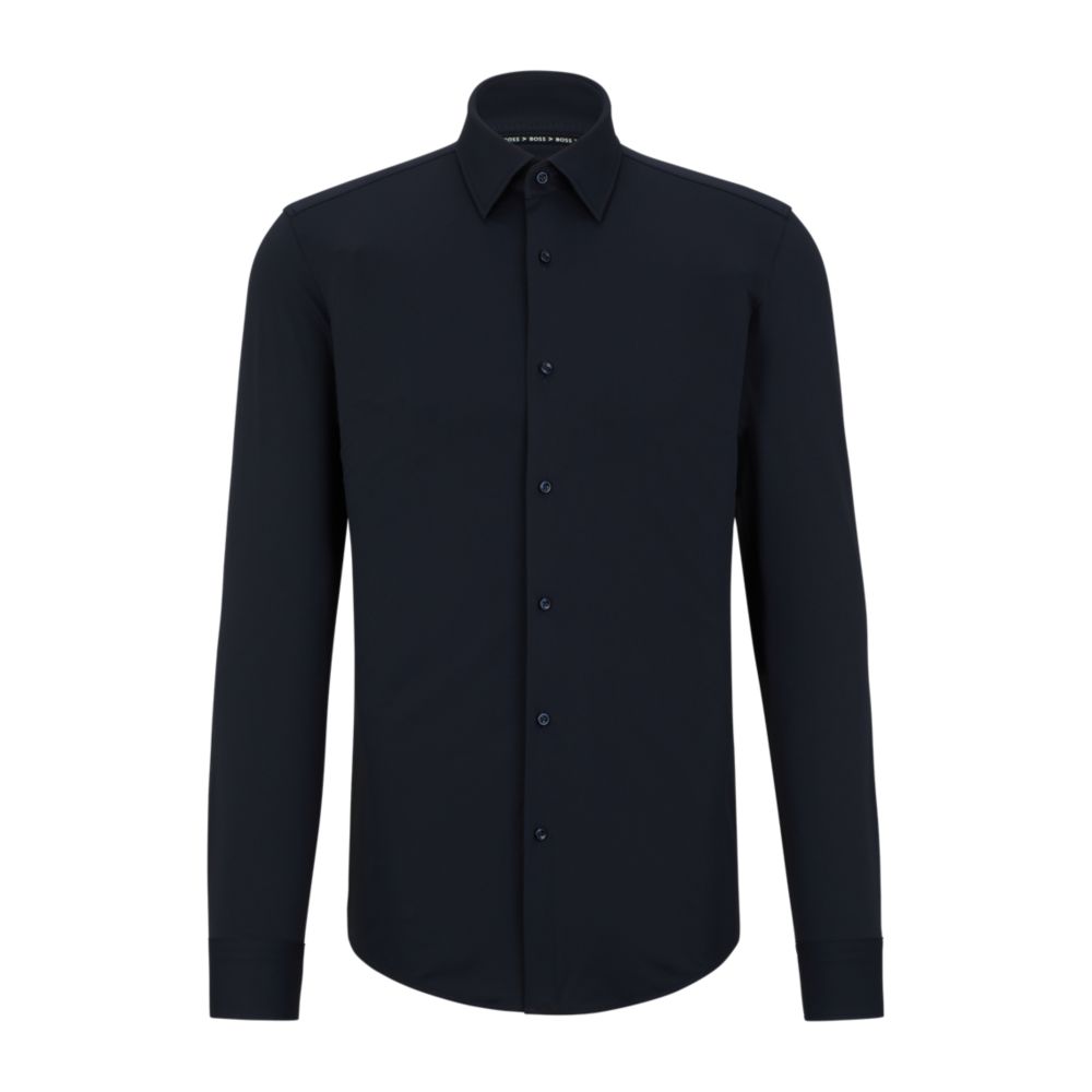 HUGO - Extra-slim-fit shirt in paisley-print cotton jacquard