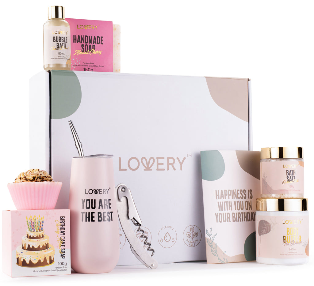 Lovery - Coconut Jasmine Marble Spa Kit - 8pc Wine Tumbler Gift Set