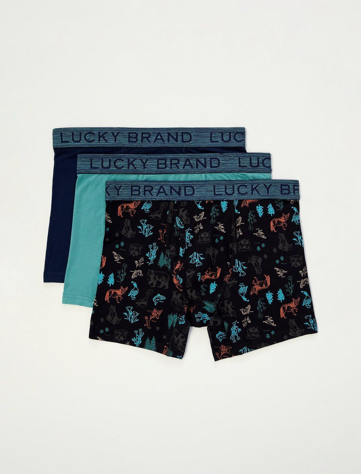 Lucky Brand 3 Pack Stretch Boxer Briefs