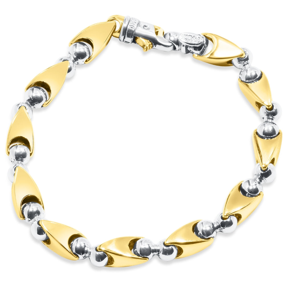 Men's Designed 14K Gold (115gram) or Platinum (186gram) 14.5mm Bracelet 8.75