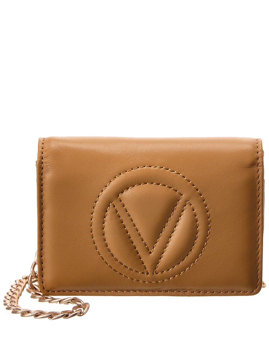 Valentino by Mario Valentino Tiny Sauvage Leather Card Case on Chain