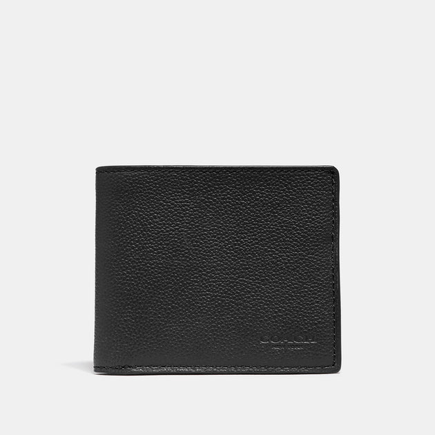 코치 COACH Outlet id billfold wallet,black antique nickel/black