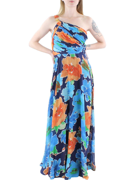 Lauren Ralph Lauren Zurinda Womens Chiffon Floral Print Evening Dress ...