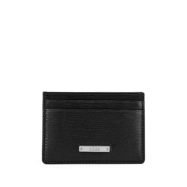 BOSS Hugo - Italian Leather Card Holder With Logo Plate | Shop Premium ...