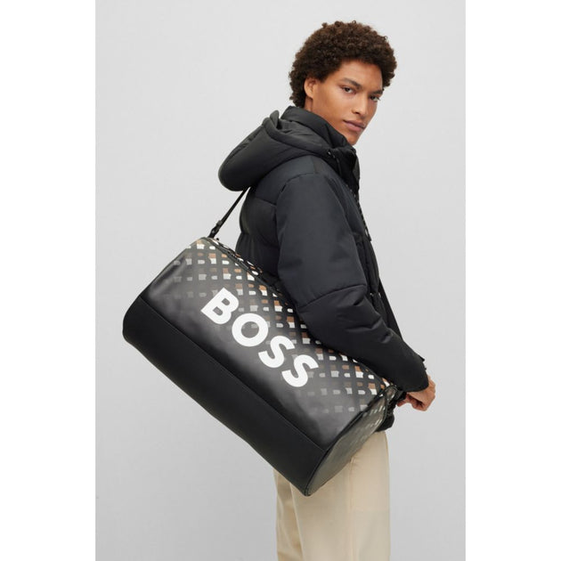 BOSS X Matteo Berrettini Faux-leather Holdall With Monograms And Logo ...