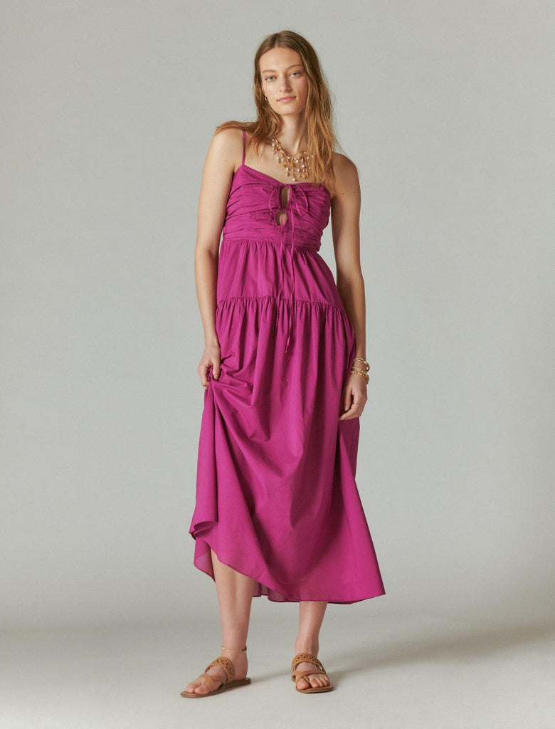 LONG SLEEVE PEASANT TIERED MAXI DRESS