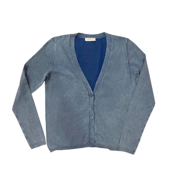 MAJESTIC FILATURES Hand Dyed Cardigan In Ocean | Shop Premium Outlets