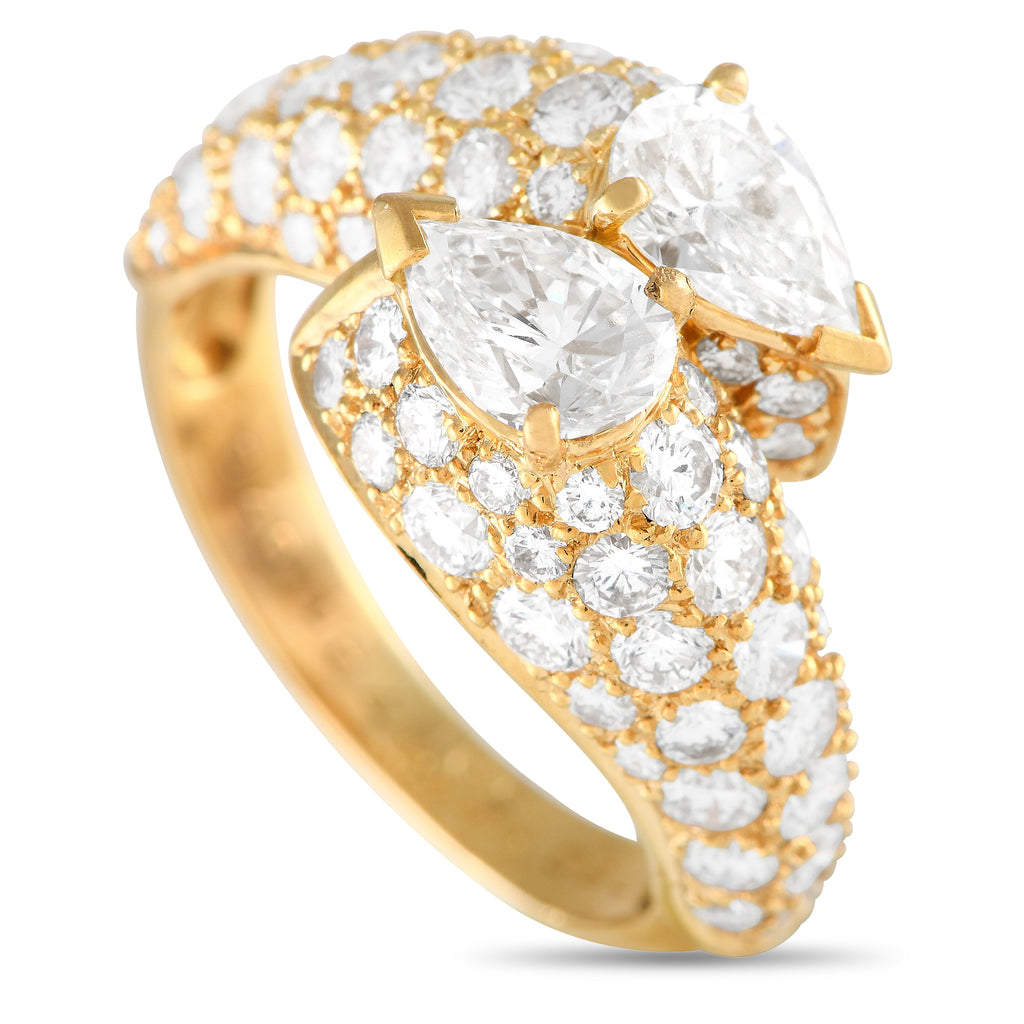 Louis Vuitton Empreinte Bangle, Yellow Gold and Pave Diamonds Gold. Size L