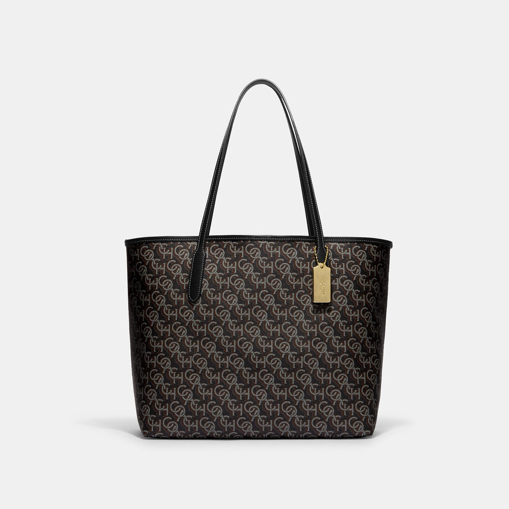 Coach Outlet City Tote With Signature Monogram Print