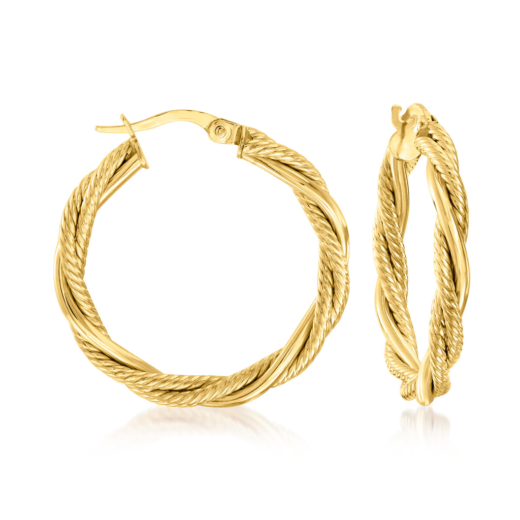 Canaria Fine Jewelry Canaria Italian 10kt Yellow Gold Twisted Hoop