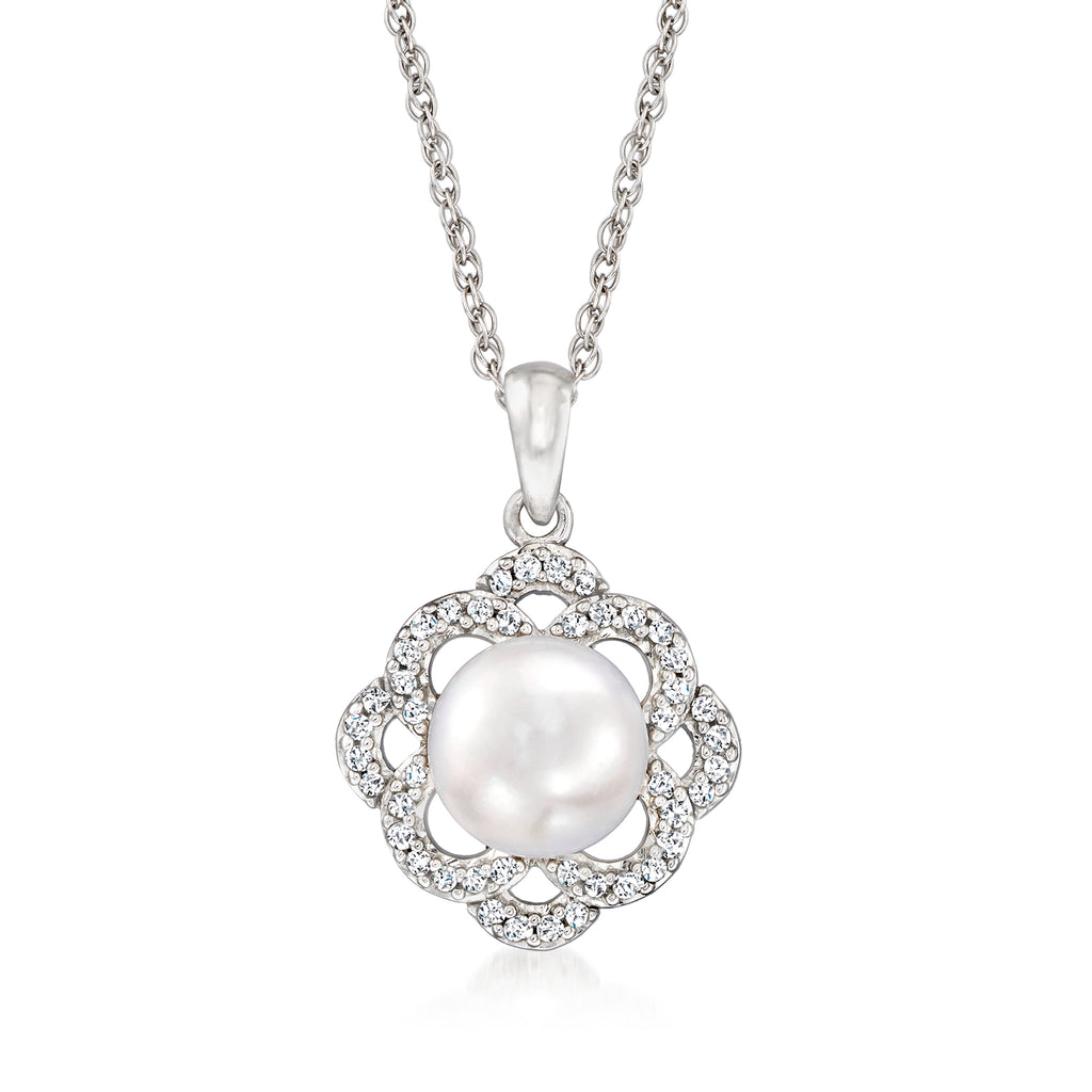 Ross-Simons 8-8.5mm Cultured Pearl Pendant Necklace With