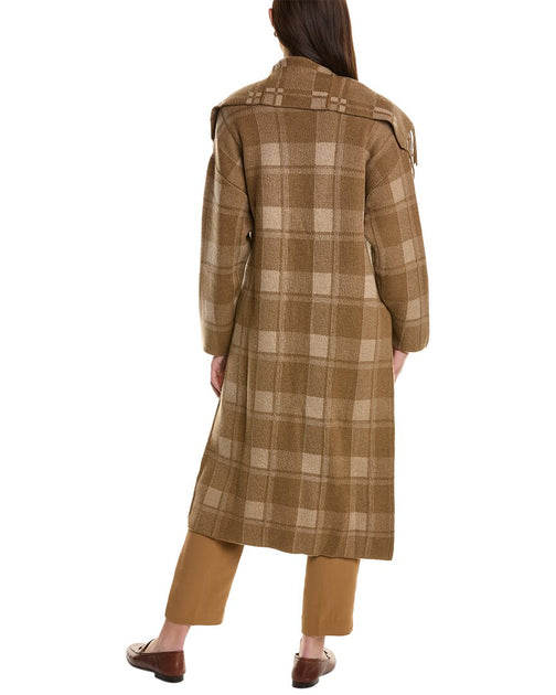 NAADAM Plaid Jacquard Wool Coat | Shop Premium Outlets