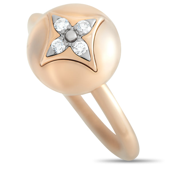 Louis Vuitton Opal Rose Gold Blossom 18K 0.30ct Ring