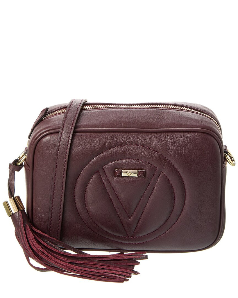 Valentino by Mario Valentino Mia Logo Embossed Leather Shoulder Bag on SALE