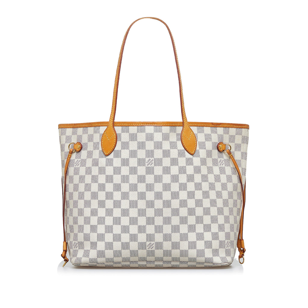 Pre-Owned Louis Vuitton Neverfull Damier Azur MM Tote Bag - Good Condition  