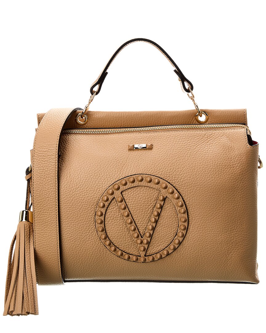 Valentino by Mario Valentino Kali Logo Embossed Leather Shoulder Bag